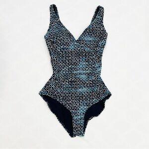 Nip Tuck Swim Multicup Fit Blue Patterned One Piece Swimsuit
